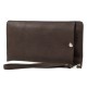 Bark Texture Leather Universal Pouch Handbag - Brown - universāls maks ar rāvējslēdzēju futlāris kabatiņa (pouch cover, maciņš ietvars kabata, universal case)