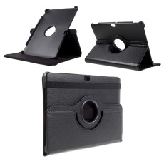 Litchi Skin Leather Case with 360 Degree Rotating for Huawei MediaPad M2 10 (M2-A01W / M2-A01L) 10.1-inch - Black - чехол-книжка со стендом / подставкой (кожаный чехол-книжка, leather book wallet)