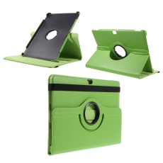 Litchi Skin Leather Case with 360 Degree Rotating Stand for Huawei MediaPad M2 10 (M2-A01W / M2-A01L) 10.1-inch - Green - sāniski atverams maciņš ar stendu (ādas maks, grāmatiņa, leather book wallet case cover stand)