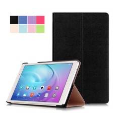 Sand-like Texture Stand Leather Case for Huawei MediaPad T2 10 Pro (FDR-A01L / A04L / A01w / A03L) - Black - sāniski atverams maciņš ar stendu (ādas maks, grāmatiņa, leather book wallet case cover stand)