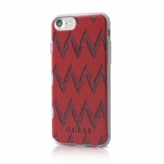 Guess Ethnic Chic Chevron 3D series GUHCP7CGRE priekš Apple iPhone 7 / 8 / SE2 (2020) / SE3 (2022) - Sarkans - silikona aizmugures apvalks / bampers-vāciņš