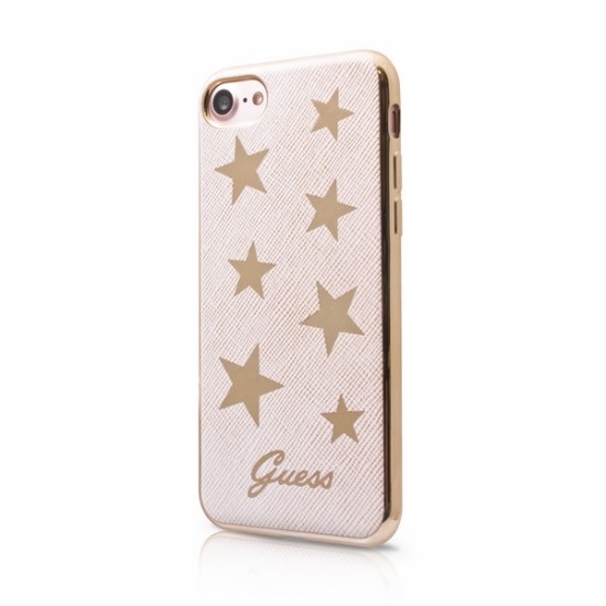 Guess Electroplating Stars series GUHCP7STAPI priekš Apple iPhone 7 / 8 / SE2 (2020) / SE3 (2022) - Rozā - silikona aizmugures apvalks / bampers-vāciņš