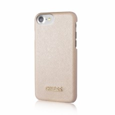 Guess Saffiano series GUHCP7TBE Hard Case priekš Apple iPhone 7 / 8 / SE2 (2020) / SE3 (2022) - Zelts - ādas aizmugures apvalks / bampers-vāciņš