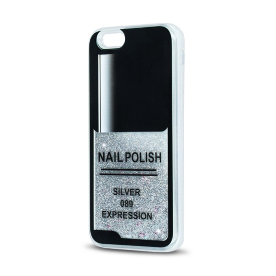 Liquid Glitter TPU Back Case Nail для Apple iPhone 7 / 8 / SE2 (2020) / SE3 (2022) - Серебристый - силиконовый / пластиковый чехол-накладка / бампер-крышка