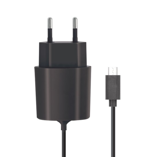 Forever Mini USB travel charger 2,1A Tīkla lādētājs ar miniUSB vadu - Melns - USB tīkla lādētājs