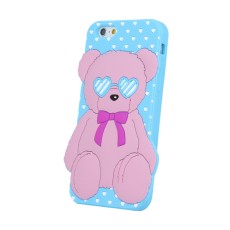 Silicon 3D Case Love Bear priekš Samsung Galaxy A3 (2016) A310 - Gaiši Zils - silikona aizmugures apvalks (bampers, vāciņš, TPU silicone back case cover, bumper)