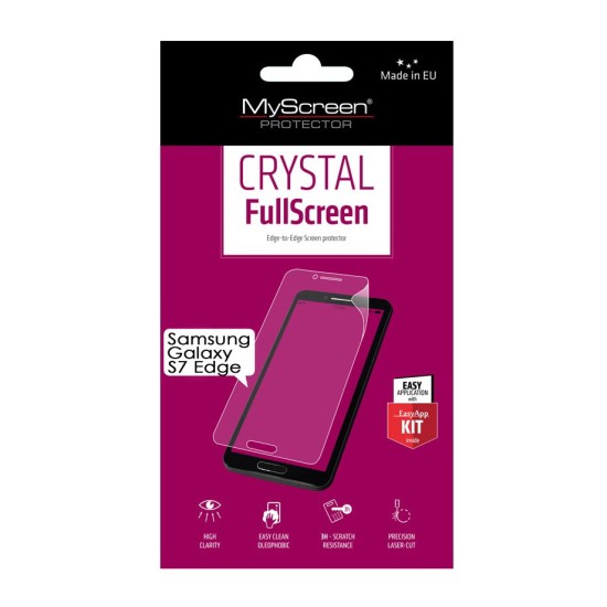 MyScreen Full Screen Crystal triecienizturīga aizsargplēve ekrānam Samsung Galaxy S7 Edge G935 (screen protector film guard)