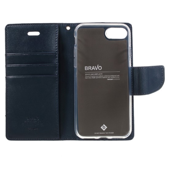 Mercury Bravo Flip Case priekš Sony Xperia X F5121 / F5122 - Zils - sāniski atverams maciņš ar stendu (ādas grāmatveida maks, leather book wallet cover stand)