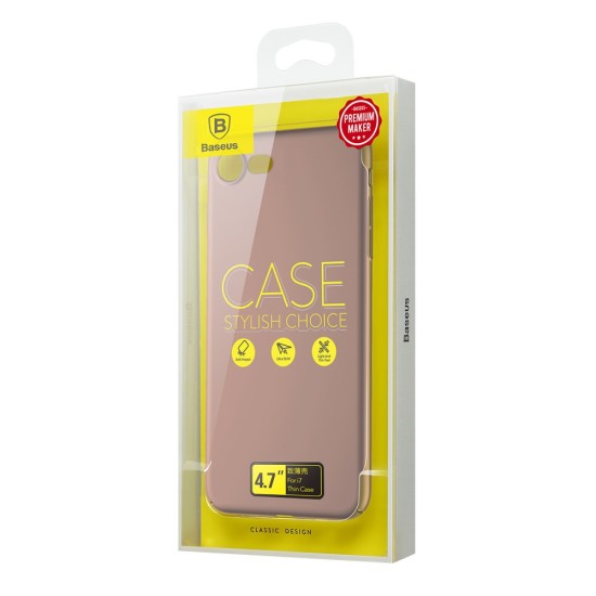 BASEUS Thin Hard Plastic Phone Shell priekš Apple iPhone 7 / 8 / SE2 (2020) / SE3 (2022) - Rozā Zelts - matēts plastikas aizmugures apvalks / bampers-vāciņš