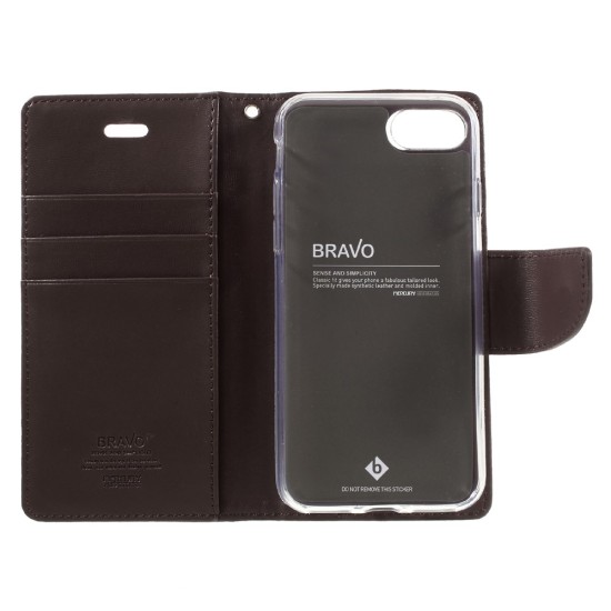 Mercury Bravo Flip Case priekš Xiaomi Redmi 4A - Brūns - sāniski atverams maciņš ar stendu (ādas grāmatveida maks, leather book wallet cover stand)