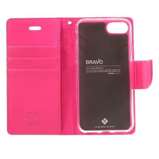 Mercury Bravo Flip Case priekš Xiaomi Redmi 4A - Rozā - sāniski atverams maciņš ar stendu (ādas grāmatveida maks, leather book wallet cover stand)