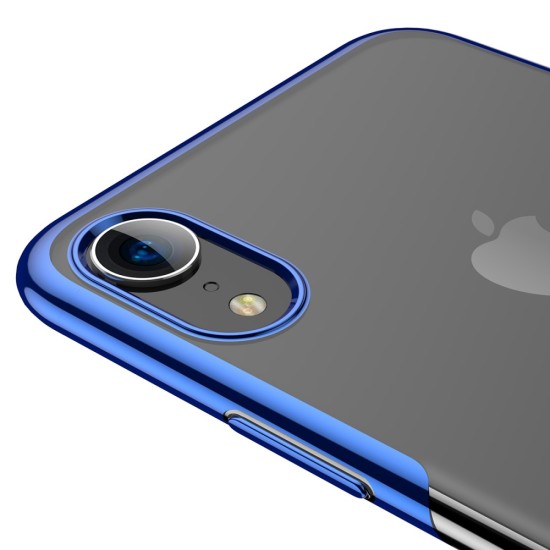 BASEUS Shining Series Plating Back Case priekš Apple iPhone XR - Zils - silikona aizmugures apvalks (bampers, vāciņš, slim TPU silicone case shell cover, bumper)