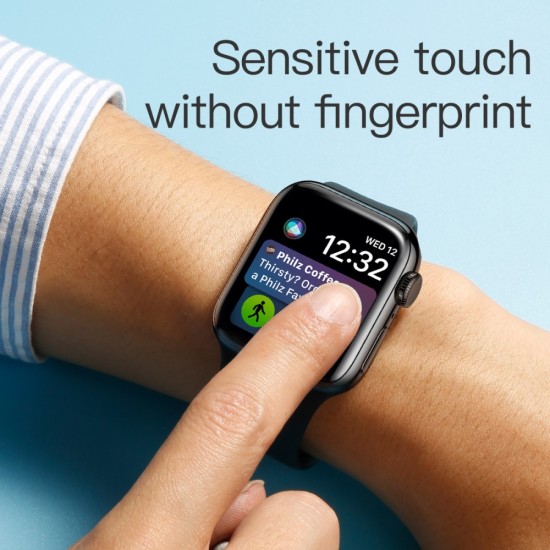 Baseus 0.23mm 9H Full Size Curved PET Tempered Glass protector priekš Apple Watch Series 1 / 2 / 3 (42mm) - Melns - Ekrāna Aizsargstikls / Bruņota Stikla Aizsargplēve (Full screen size curved)
