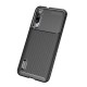 Beetle Series Carbon Fiber TPU Protection Phone Cover priekš Xiaomi Mi A3 - Melns - triecienizturīgs silikona aizmugures apvalks (bampers, vāciņš, slim TPU silicone case shell cover, bumper)