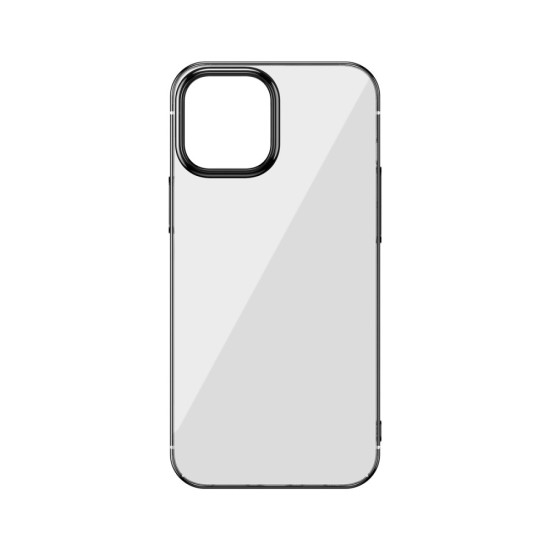 BASEUS Glitter Series Plating Back Case for Apple iPhone 12 / 12 Pro - Melns - plastikas aizmugures apvalks / bampers-vāciņš