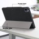 Tri-fold Stand PU Smart Auto Wake/Sleep Leather Case priekš Xiaomi Redmi Pad 2 - Melns - sāniski atverams maciņš ar stendu