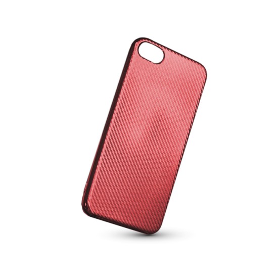 Elegance Carbon Case priekš Apple iPhone 7 Plus / 8 Plus - Sarkans - triecienizturīgs karbona-silikona aizmugures apvalks (bampers, vāciņš, slim back cover, bumper)