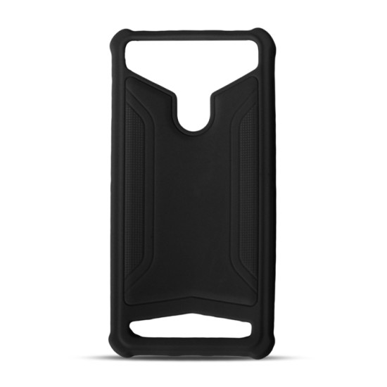 Silicon Universal Case priekš telefoniem ar ekrānu izmēru 4.0 - 4.5 inch - Melns - universāls silikona aizmugures apvalks (bampers, vāciņš, slim TPU silicone case cover, bumper)