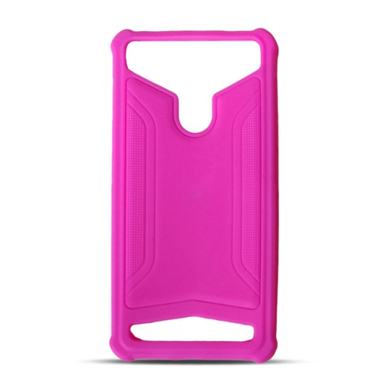 Silicon Universal Case priekš telefoniem ar ekrānu izmēru 4.5 - 5.0 inch - Rozā - universāls silikona aizmugures apvalks (bampers, vāciņš, slim TPU silicone case cover, bumper)