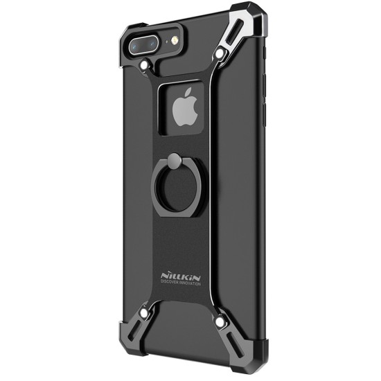 Nillkin Barde Series Metal Frame Case priekš Apple iPhone 7 Plus / 8 Plus - Melns - alumīnija apvalks (bampers, vāciņš, slim cover shell, bumper)
