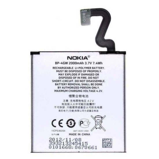 Nokia Lumia 720, 920 Li-on 2000mAh BP-4GW - Oriģināls - telefona akumulators, baterijas telefoniem (cell phone battery)