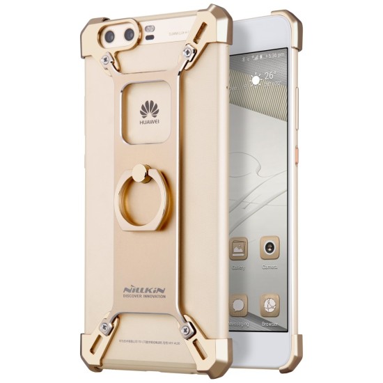 Nillkin Barde Series Metal Frame Case priekš Huawei P10 - Zelts - alumīnija apvalks (bampers, vāciņš, slim cover shell, bumper)