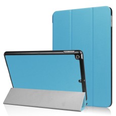 Tri-fold Stand PU Smart Auto Wake/Sleep Leather Case priekš Apple iPad 9.7 2017 / 2018 - Gaiši Zils - sāniski atverams maciņš ar stendu