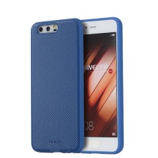 Rock Origin Series Carbon Fiber Case for Huawei P10 Plus - Blue - silikona aizmugures apvalks (bampers, vāciņš, TPU silicone cover, bumper shell)