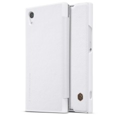NILLKIN Qin Series Leather Flip Case priekš Sony Xperia XA1 G3116 / G3121 - Balts - sāniski atverams maciņš (ādas maks, grāmatiņa, leather book wallet case cover)