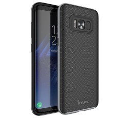 IPAKY Hybrid 2-in-1 PC TPU Cover for Samsung Galaxy S8 Plus G955 - Grey - silikona ar plastikas rāmi aizmugures apvalks (bampers, vāciņš, TPU silicone cover, bumper shell)