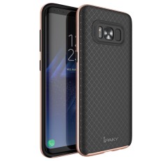 IPAKY Hybrid 2-in-1 PC TPU Cover for Samsung Galaxy S8 Plus G955 - Rose Gold - silikona ar plastikas rāmi aizmugures apvalks (bampers, vāciņš, TPU silicone cover, bumper shell)