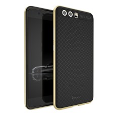 IPAKY Hybrid 2-in-1 PC TPU Cover for Huawei P10 Plus - Gold - silikona ar plastikas rāmi aizmugures apvalks (bampers, vāciņš, TPU silicone cover, bumper shell)