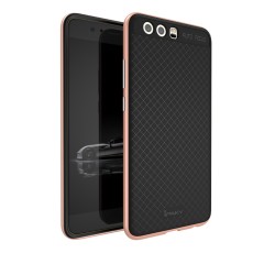 IPAKY Hybrid 2-in-1 PC TPU Cover for Huawei P10 Plus - Rose Gold - silikona ar plastikas rāmi aizmugures apvalks (bampers, vāciņš, TPU silicone cover, bumper shell)