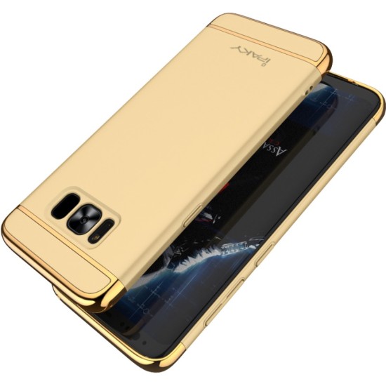 IPAKY 3-In-1 Electroplating PC Hard Back Cover for Samsung Galaxy S8 G950 - Gold - plastikas aizmugures apvalks (bampers, vāciņš, PU back cover, bumper shell)