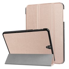 Tri-fold Stand PU Leather Case priekš Samsung Galaxy Tab S3 9.7-inch T820 / T825 - Rose Gold - sāniski atverams maciņš ar stendu