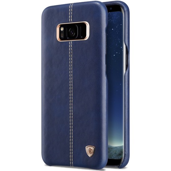 NILLKIN Englon Textured Leather Skin Hard Back Case for Samsung Galaxy S8 Plus G955 - Blue - ādas aizmugures apvalks (bampers, vāciņš, leather cover, bumper)