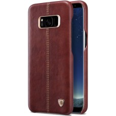 NILLKIN Englon Textured Leather Skin Hard Back Case for Samsung Galaxy S8 Plus G955 - Brown - ādas aizmugures apvalks (bampers, vāciņš, leather cover, bumper)