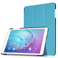 Tri-fold Stand PU Smart Auto Wake/Sleep Leather Case priekš Huawei MediaPad T2 10 Pro (FDR-A01L / A04L / A01w / A03L) - Baby Blue - sāniski atverams maciņš ar stendu