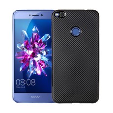 Carbon Fibre Texture TPU Case for Huawei P9 Lite 2017 / P8 Lite 2017 / Honor 8 Lite - Black - triecienizturīgs karbona-silikona aizmugures apvalks (bampers, vāciņš, slim back cover, bumper)