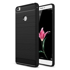 Carbon Fibre Brushed TPU Case for Xiaomi Mi Max - Black - triecienizturīgs silikona aizmugures apvalks (bampers, vāciņš, slim TPU silicone case shell cover, bumper)