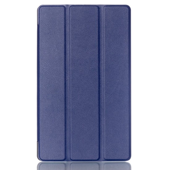 Tri-fold Stand PU Smart Auto Wake/Sleep Leather Case priekš Asus ZenPad 8.0 (Z380C / Z380KL) - Dark Blue - sāniski atverams maciņš ar stendu