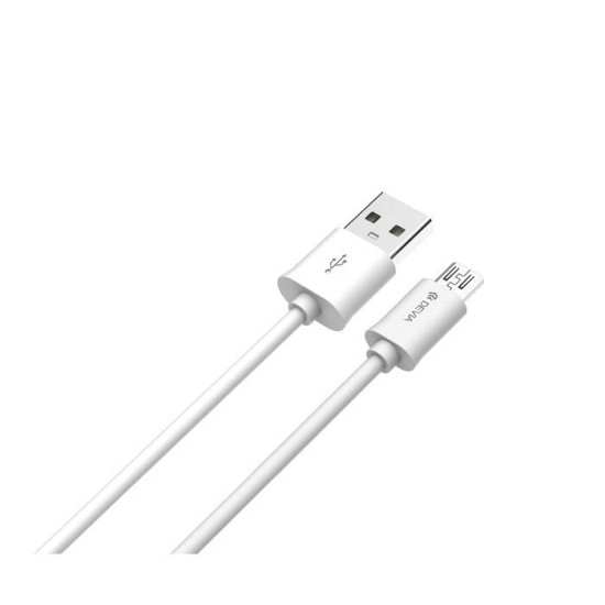 Devia 1M Smart 2.1A USB to Micro USB cable - Balts - microUSB lādēšanas un datu kabelis / vads