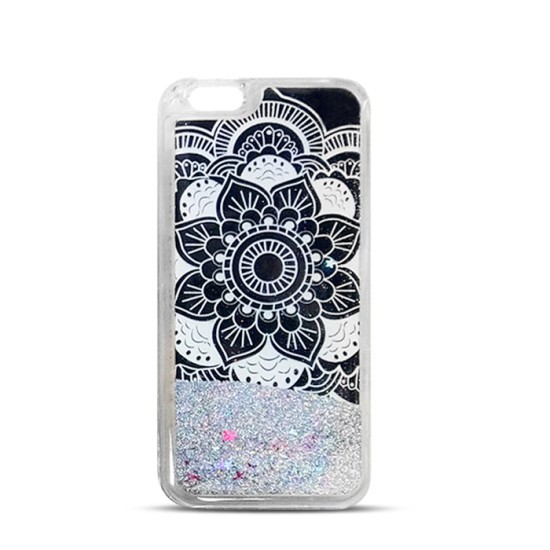 Liqiud TPU Glitter Mandala 2 Back Case priekš Samsung Galaxy J3 (2017) J330 - Sudrabains - silikona / plastikāta aizmugures apvalks (bampers, vāciņš, cover, bumper)
