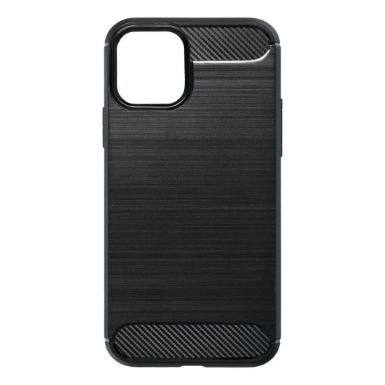 Simple Carbon TPU Back Phone Case priekš Samsung Galaxy J3 (2017) J330 - Melns - triecienizturīgs silikona aizmugures apvalks / bampers