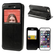 RoarKorea Noble View priekš LG K4 K120 / K130 - Melns - sāniski atverams maciņš ar stendu un lodziņu (ādas maks, grāmatiņa, leather book wallet case cover stand)