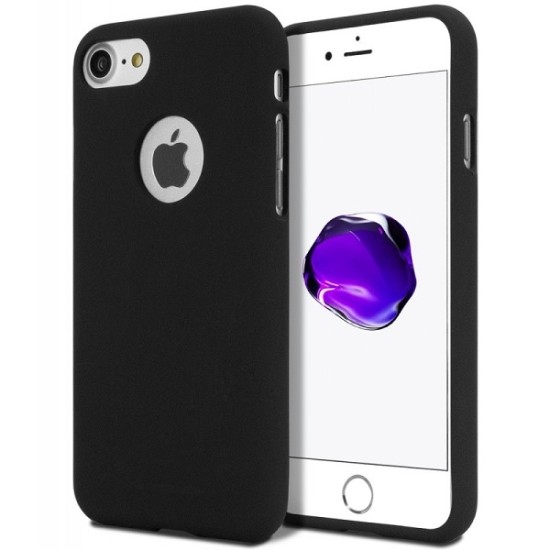 Mercury Soft Jelly Case priekš Apple iPhone 6 Plus / 6S Plus - Melns (ar izgriezumu) - matēts silikona apvalks (bampers, vāciņš, slim TPU silicone cover shell, bumper)