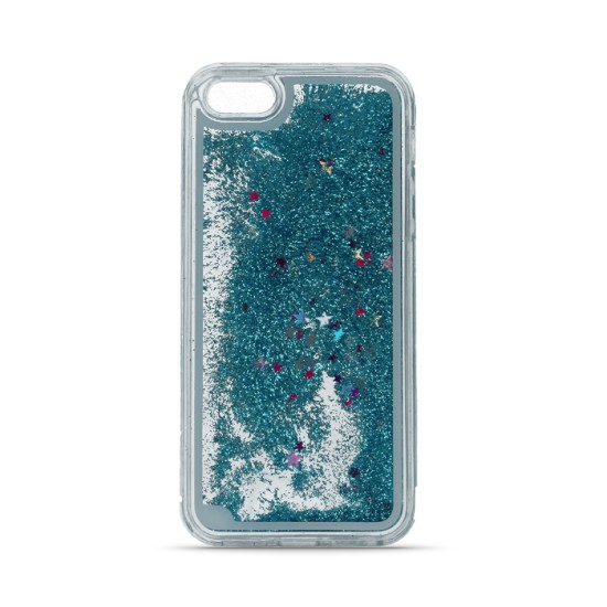 Liqiud TPU Glitter Back Case priekš Samsung Galaxy J3 (2017) J330 - Zils - silikona / plastikāta aizmugures apvalks (bampers, vāciņš, cover, bumper)