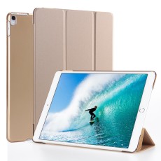 Tri-fold Stand PU Smart Auto Wake/Sleep Leather Case priekš Apple iPad Pro 10.5 (2017) / Air 3 10.5 (2019) - Zelts - sāniski atverams maciņš ar stendu
