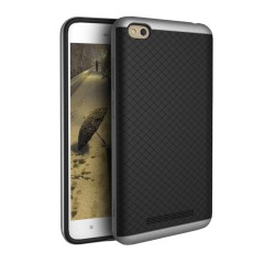 IPAKY 2-Piece PC Frame and TPU Phone Case for Xiaomi Redmi 4A - Grey - silikona ar plastikas rāmi aizmugures apvalks (bampers, vāciņš, TPU silicone cover, bumper shell)