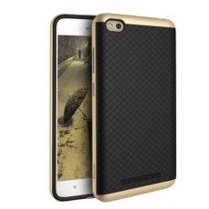IPAKY 2-Piece PC Frame and TPU Phone Case for Xiaomi Redmi 4A - Gold - silikona ar plastikas rāmi aizmugures apvalks (bampers, vāciņš, TPU silicone cover, bumper shell)